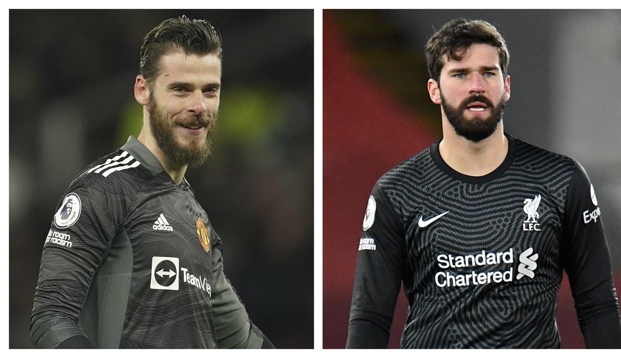Liga Inggris hanya diwakili dua kiper dalam daftar 5 kiper dengan clean sheet terbanyak di liga top Eropa. Tak ada nama David De Gea dan Alisson Becker, dua kiper top di Liga Inggris. Berikut daftar lengkapnya yang dipuncaki oleh kiper Sevilla, Yassine Bounou. (Kolase AFP)