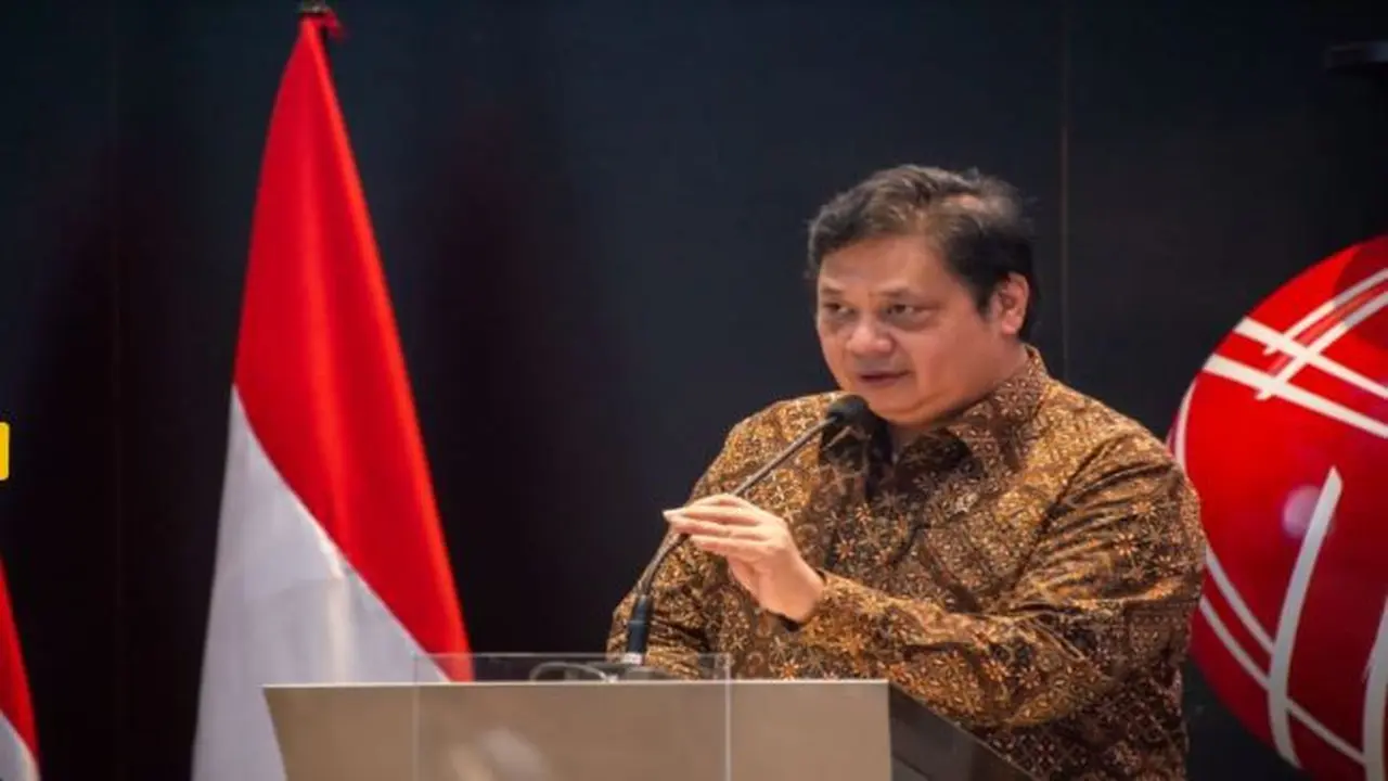 Menteri Koordinator Bidang Perekonomian Airlangga Hartarto, saat acara Penutupan Perdagangan Bursa Efek Indonesia (BEI) Tahun 2021, Kamis, (30/12/2021) (Foto: Istimewa)