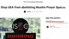 Puluhan mahasiswa muslim memprotes keputusan itu dengan salat berjamaah di tengah gedung kampus pada 19 Mei 2017. Sementara itu mahasiswa non-muslim lain mengelilingi rekannya yang sedang salat sambil memegang poster dengan tulisan beragam, seperti '...