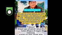 Tangkapan layar klaim Presiden Prabowo Subianto bicara kepala desa dihapus dari Indonesia.