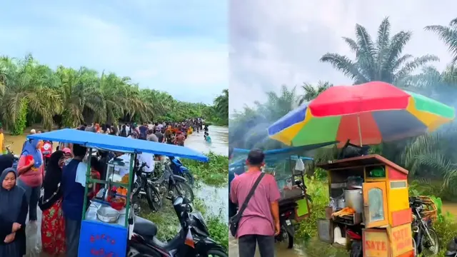 Banjir di Riau Jadi Objek Wisata