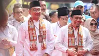 Pasangan Ridwan Kamil-Suswono mendapat dukungan penuh dari partai politik yang tergabung dalam Koalisi Indonesia Maju (KIM) Plus. (Liputan6.com/Angga Yuniar)