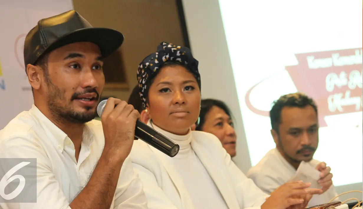 Suasana konferensi pers Pesta Rakyat Konser Kemerdekaan di kawasan Senayan, Jakarta, Senin (15/8). Konser Kemerdekaan ini merupakan bagian dari rangkaian perayaan HUT RI ke-71. (Liputan6.com/Herman Zakharia) 