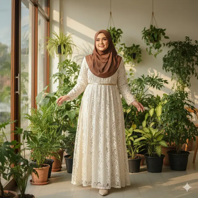 Model Gamis Brokat Modern Big Size