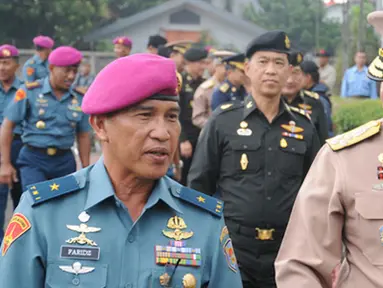 Citizen6, Jakarta: Dankormar Mayor Jenderal TNI (Mar) M. Alfan Baharudin, menerima kunjungan Kehormatan Pangab Kerajaan Thailand Jenderal Tanasak Patimapragorn, di Mako Denjaka, Jakarta Selatan, Rabu (18/7). (Pengirim: Marinir)