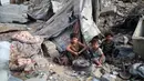 WHO juga menjelaskan bahwa bakteri meningitis yang menyebar di udara dapat menular dan berbahaya bagi warga Gaza yang tinggal di tenda-tenda pengungsian. (Eyad BABA/AFP)