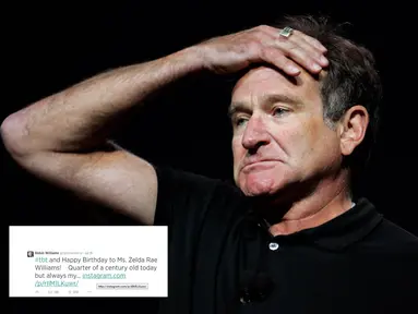 Satu minggu sebelum tewas, Robin Williams sempat menuliskan ucapan ulang tahun untuk putrinya, Zelda Williams. (REUTERS/Steve Marcus/Files)