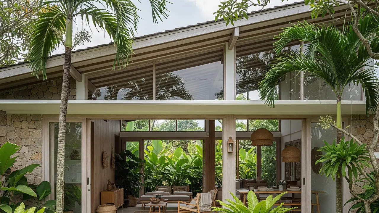 Desain Rumah Japandi Atap Landai