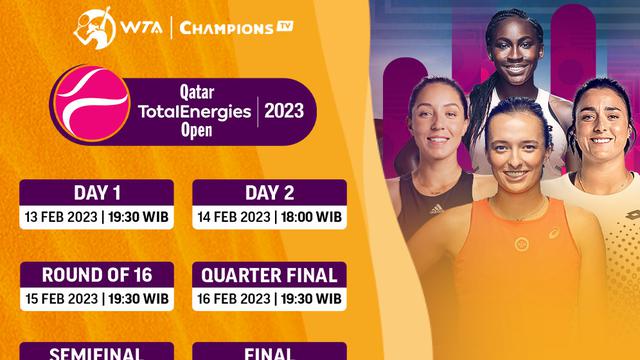 Jadwal dan Live Streaming WTA 500 Qatar Open 2023 di Vidio, 13-18 Februari 2023