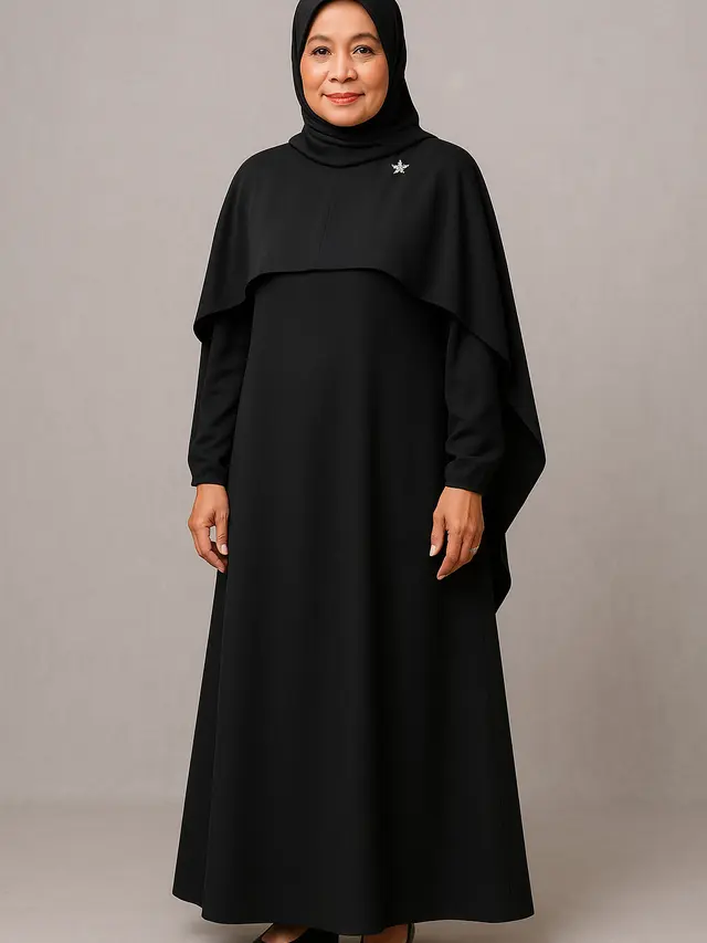 Model Gamis A-Line untuk Ibu-ibu Usia 50 Tahunan (Foto: ChatGPT)