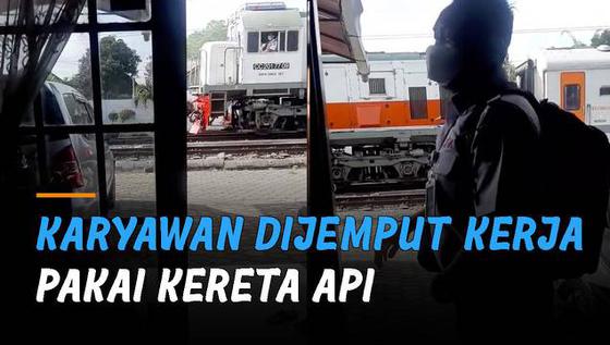 VIDEO: Anti Mainstream, Karyawan Dijemput Kerja Pakai Kereta Api