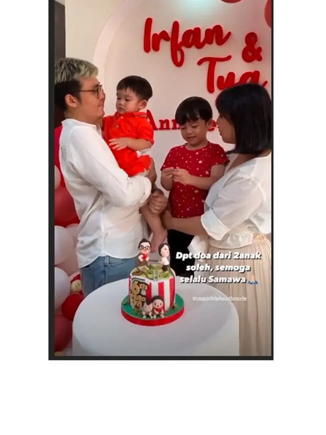 7 Momen Anniversary Tya Ariestya dan Suami, Bertema Merah Putih