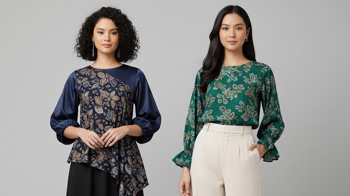 8 Model Atasan Batik Wanita Lengan Balon yang Trendy, Temukan Padu Padan yang Elegan