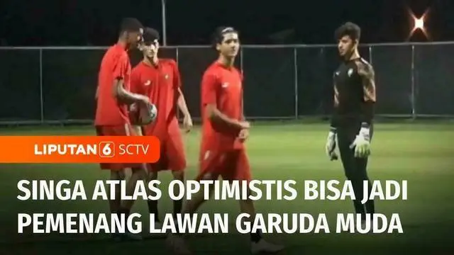 Tim Maroko U-17 juga melakukan latihan sebagai persiapan lawan Indonesia. Walaupun berat, Singa Atlas juga optimistis bisa memenangi laga.