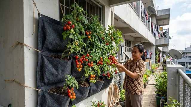 Ide Kebun Tomat Ceri Gantung untuk Lahan Sempit