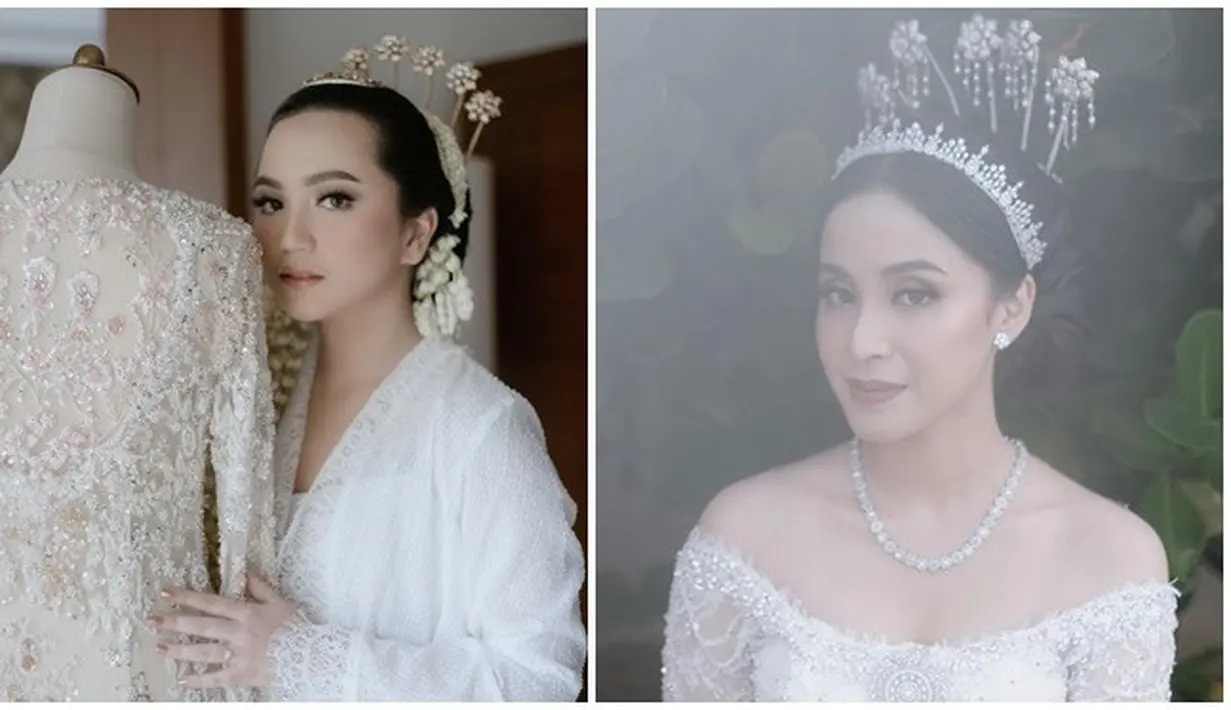 Rachel Amanda kenakan baju adat Jawa saat pernikahannya, sementara Nimaz Dewantary tampil cantik dalam balutan baju kebaya Jawa modern. 15 tahun lalu masih berusia kisaran 12 sampai 14 tahun, kini dua bintang sinetron lawas Candy ini sudah menginjak usia 27 tahun. Meski usianya hampir menginjak kepala 3, namun tak dipungkiri jika pesona keduanya tetap terlihat bak remaja. (Liputan6.com/IG/@auroramanda95/@nimazdewantary)