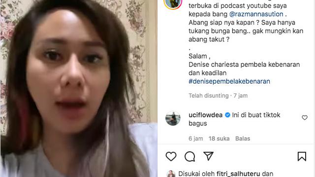 Denise Chariesta Tantang Razman Arif Nasution untuk Debat Terbuka: Saya Cuman Tukang Bunga, Masak Gak Berani?