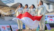 Sebelumnnya, Diananda juga merebut medali emas di nomor recurve beregu bersama Ayu Mareta Dyasari, dan Rezza Octavia. (Bola.com/Bagaskara Lazuardi)