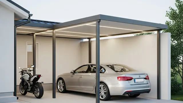 Desain Carport Rumah Minimalis untuk 1 Mobil 1 Motor di Lahan 3x5 Meter
