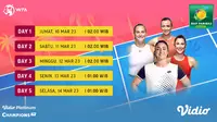 Saksikan Keseruan Live Streaming WTA 1000: BNP Paribas Open di Vidio, 10-14 Maret 2023