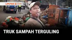 Gara-gara truk sampah terguling, arus lalu lintas di sejumlah jalan protokol di Bekasi, Jawa Barat, terkena imbasnya. Sopir diduga mengantuk sehingga tidak bisa mengendalikan laju truk.