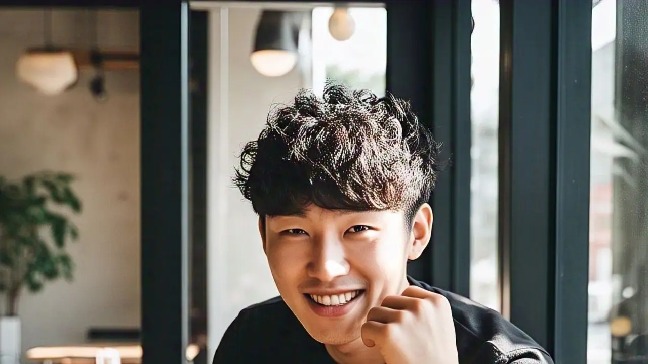 Model rambut pria Korea pendek rapi untuk rambut ikal 2025