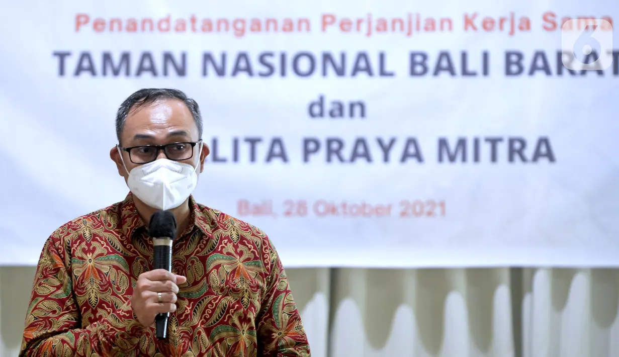 Kerjasama di zona khusus Taman Nasional Bali Barat (TNBB) bertujuan menjamin terwujudnya kelestarian keanekaragaman hayati, dukungan penguatan fungsi dalam rangka mendukung efektivitas penyelenggaraan TNBB melalui pemasangan solusi Internet of Things thermal terminal, CCTV (Liputan6.com/HO/Alwi)
