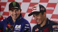 Pebalap Honda, Marc Marquez, ikut mengomentari rumor kepindahan Jorge Lorenzo dari tim Movistar Yamaha ke Ducati. 