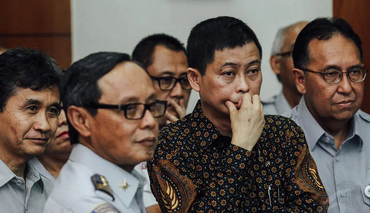Hari ini, Senin (27/10/2014), merupakan kunjungan pertama Ignasius Jonan di Kemenhub usai dilantik menjadi Menteri Perhubungan, Jakarta. (Liputan6.com/Faizal Fanani)  