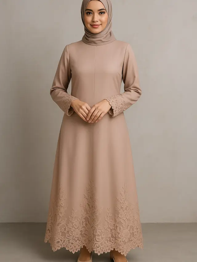 Model Gamis Brokat Modern Biar Tampil Anggun Saat Kondangan (Foto: ChatGPT)