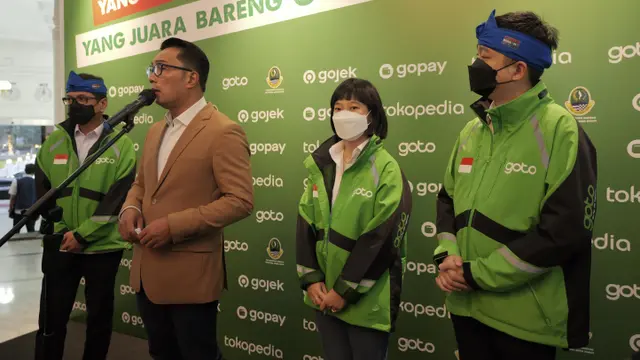 Ridwan Kamil alam acara sarasehan bersama GoTo di Gedung Sate (18/4/2022)
