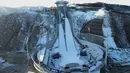 Foto dari udara menunjukkan pemandangan Pusat Ski Jumping Nasional di Chongli, Kota Zhangjiakou, Provinsi Hebei, China, 19 Desember 2020. (Xinhua)