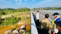 Presiden Jokowi melihat perlintasan gajah di KM 12 ruas Tol Pekanbaru-Dumai, Kamis (5/1/2023). Jokowi menekankan pentingnya memperhatikan lingkungan dan satwa liar dalam proyek pembangunan infrastruktur di Indonesia. (Foto: Laily Rachev - Biro Pers Sekretariat Presiden)