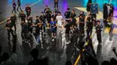 Pemain Fury Squad, Falcao bersiap memberikan cedera mata kepada penonton setelah laga perebutan peringkat ketiga Futsal X Series 2 melawan Lynx Hunters yang berlangsung di GOR UNJ, Rawamangun, Jakarta, Minggu (18/01/2026). (Bola.com/Bagaskara Lazuardi)