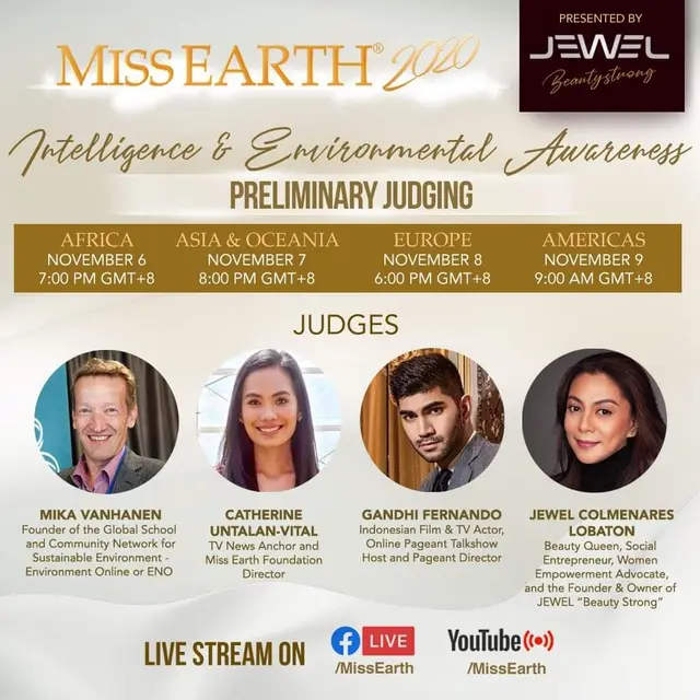 Gandhi Fernando Jadi Juri di Kontes Kecantikan Miss Earth 2020