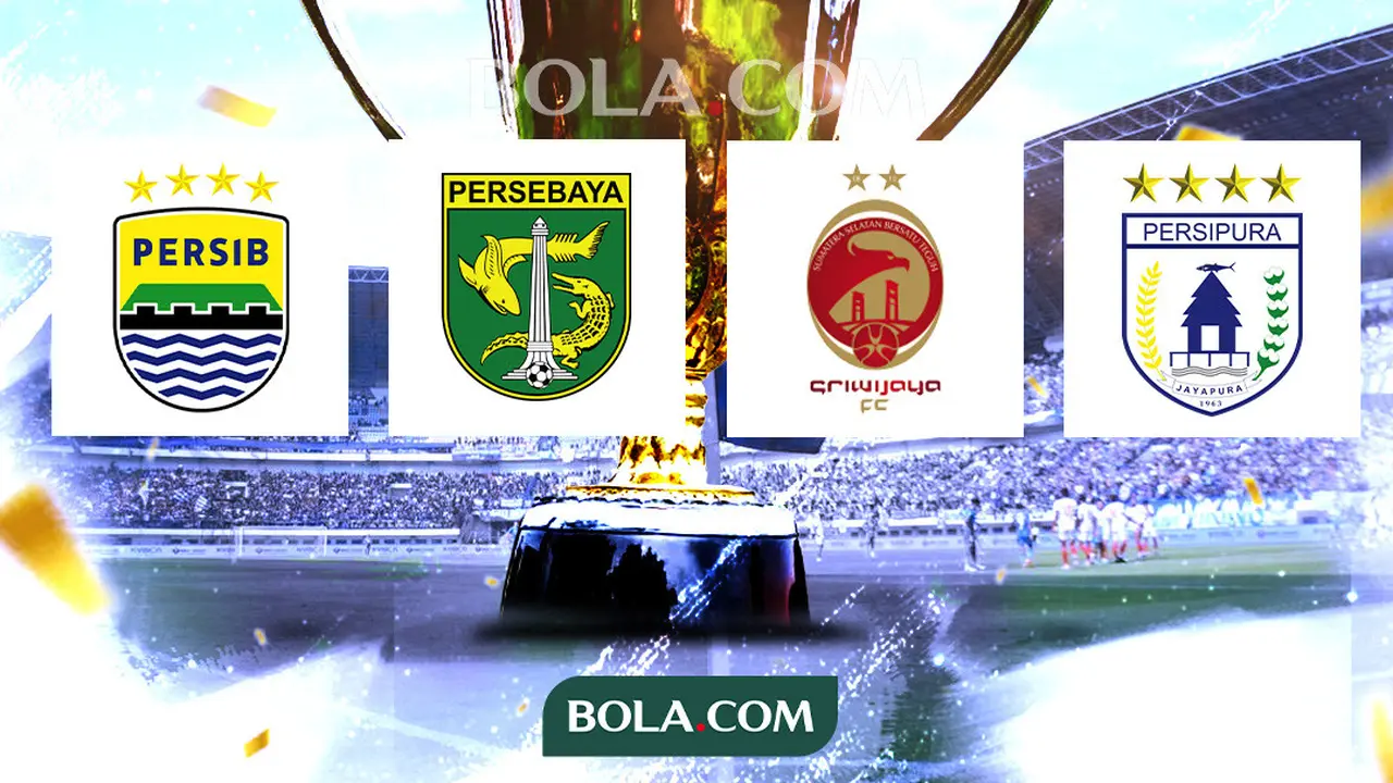 Ilustrasi - Logo Klub dan Trofi Liga Indonesia