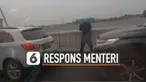 Menteri PUPR Basuki Hadimuljono berikan respons kejadian pria buang air kecil di Tol Jakarta-Cikampek II karena macet.