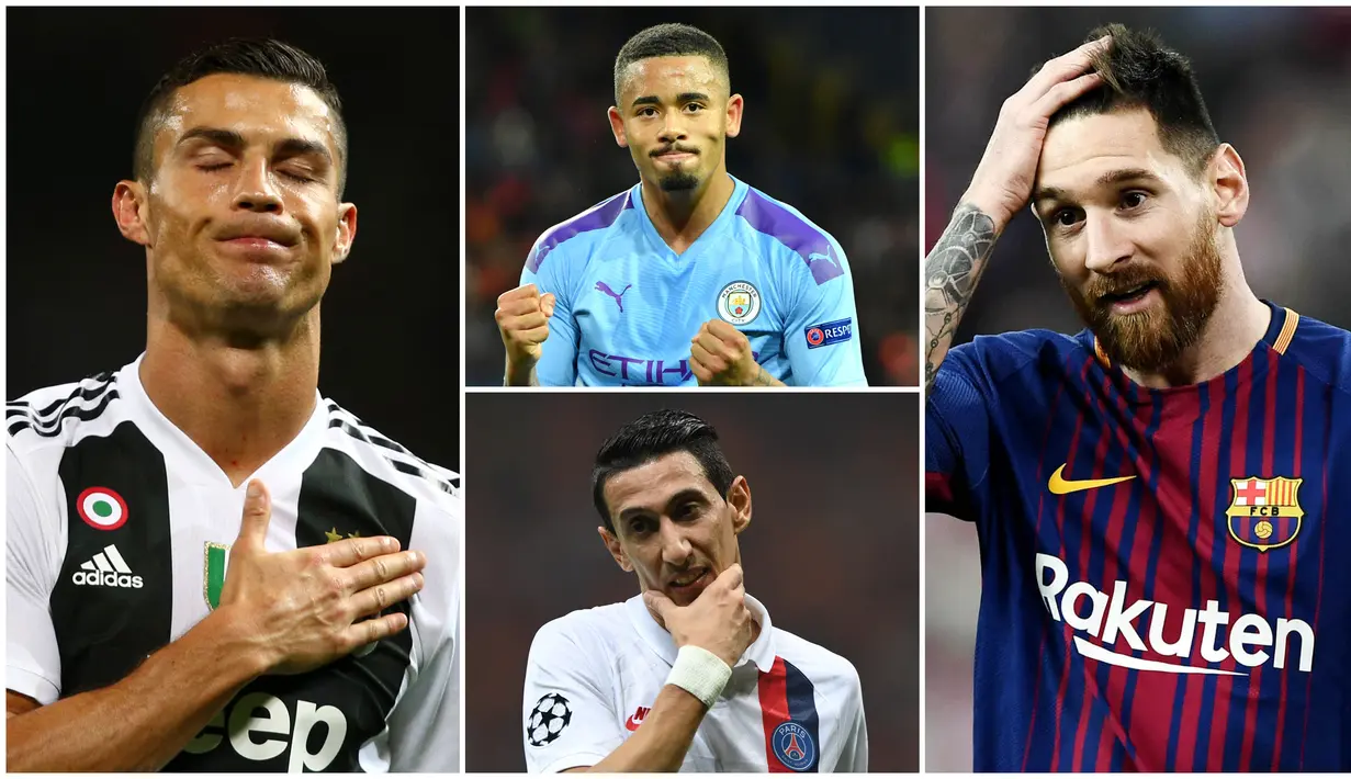 Berikut ini tujuh pesepak bola top dunia yang terlahir dari keluarga tidak mampu. Diantaranya, Cristiano Ronaldo, Lionel Messi dan Gabriel Jesus. (Foto Kolase AP dan AFP)