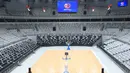 Suasana lapangan dan tribun penonton di Indonesia Arena, Senayan, Jakarta, Selasa (11/7/2023). Indonesia Arena ini akan menjadi salah satu venue Piala Dunia Bola Basket atau FIBA World Cup 2023. (Bola.com/M Iqbal Ichsan)