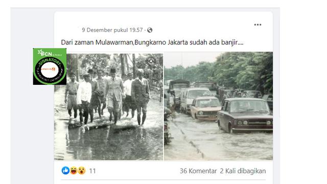 Cek Fakta Liputan6.com menelusuri klaim foto banjir Jakarta zaman Bung Karno
