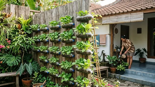 Kebun Pakcoy Gantung Menggunakan Botol Bekas