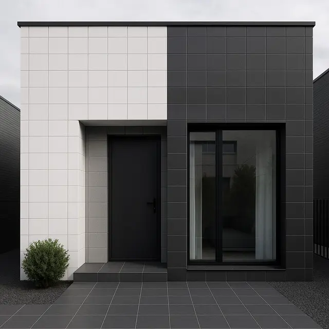 Fasad Rumah dengan Keramik yang Modelnya Tak akan Ketinggalan Zaman (Foto: ChatGPT)