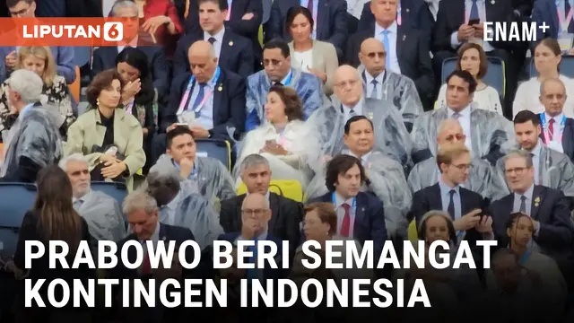 MESKI HUJAN DERAS, PRABOWO BERI SEMANGAT KONTINGEN INDONESIA DI OLIMPIADE PARIS 2024