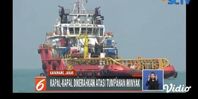 Kapal Pertamina Dikerahkan Atasi Tumpahan Minyak di Perairan Karawang