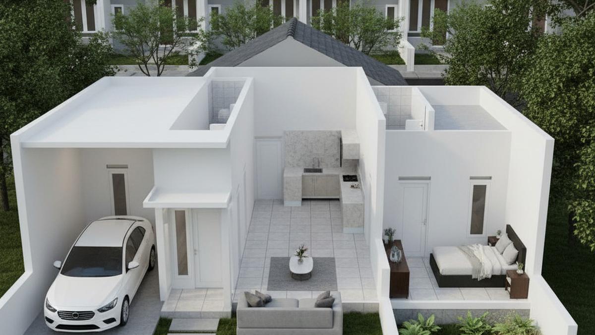 10 Denah Rumah Tipe 45 dengan Ruang Keluarga Luas, Nyaman dan Fungsional