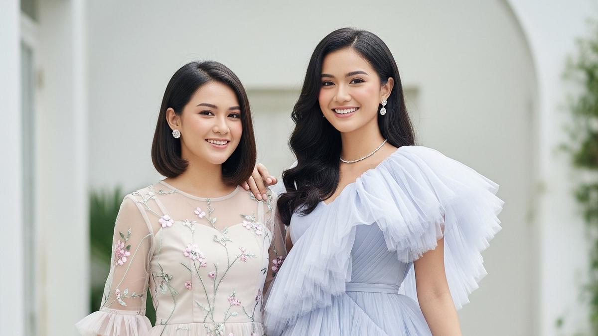 8 Model Long Dress Bahan Tile Layer Estetik Tren 2025, Tampil Anggun dan Mewah di Berbagai Acara