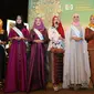 Finalis Puteri Muslimah 2017 saat menghadiri Launching program acara ramadhan Indosiar di SCTV Tower, Jakarta, Rabu (03/05). (Liputan6.com/Fatkhur Rozaq)