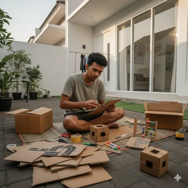 kreasi dari kardus bekas