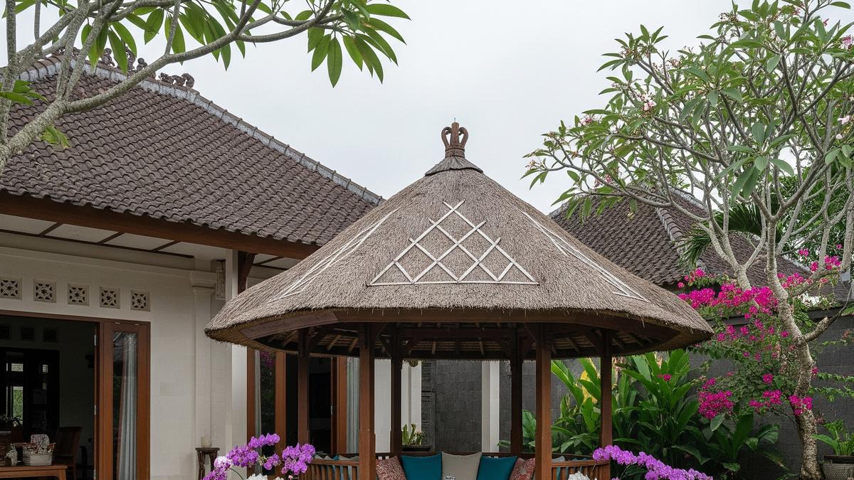 9 Model Teras Rumah Luas dengan Konsep Gazebo Keluarga, Area Santai Estetik