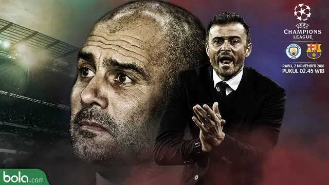 Liga Champions_Manchester City Vs Barcelona_Pelatih (Bola.com/Adreanus Titus)